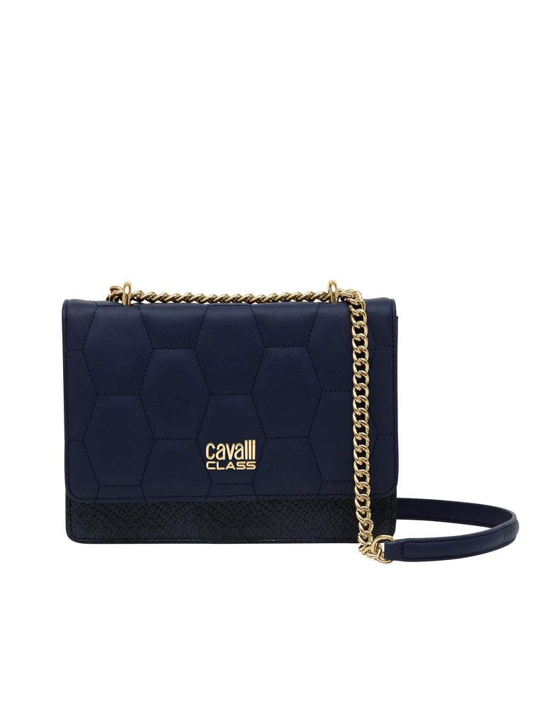 Cavalli Class VERONA Navy Medium Structured Shoulder Bag