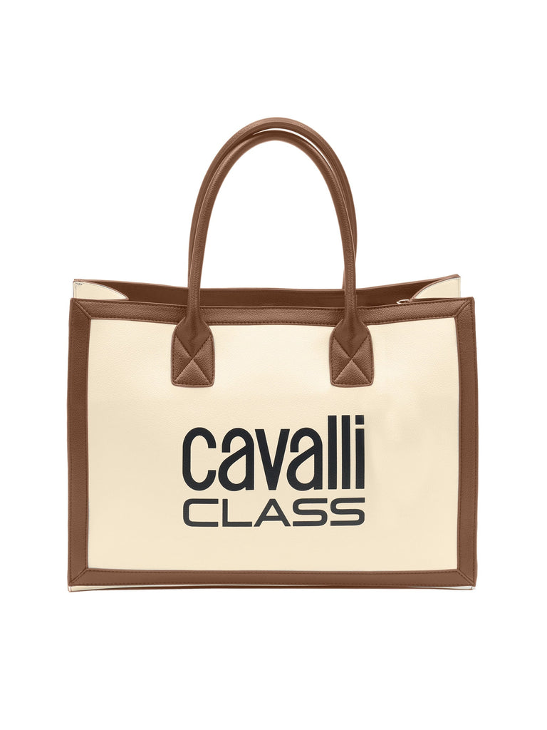 Cavalli Class MODENA Cream Large Shopper Tote Bag