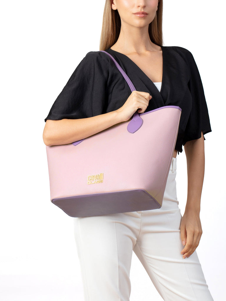 Cavalli Class RAVENNA Light Purple Everyday Soft Large Shopper Tote Bag