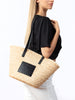 Cavalli Class CERVINIA Natural/Black Medium Straw Beach Tote Bag