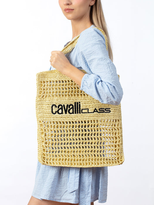 Cavalli Class PORTOFINO Natural Large Crochet Beach Shopper Bag