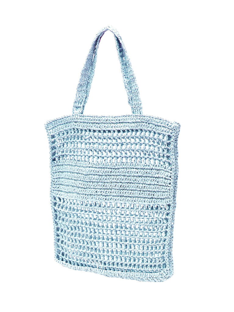 Cavalli Class PORTOFINO Light Blue Crochet Beach Shopper Bag