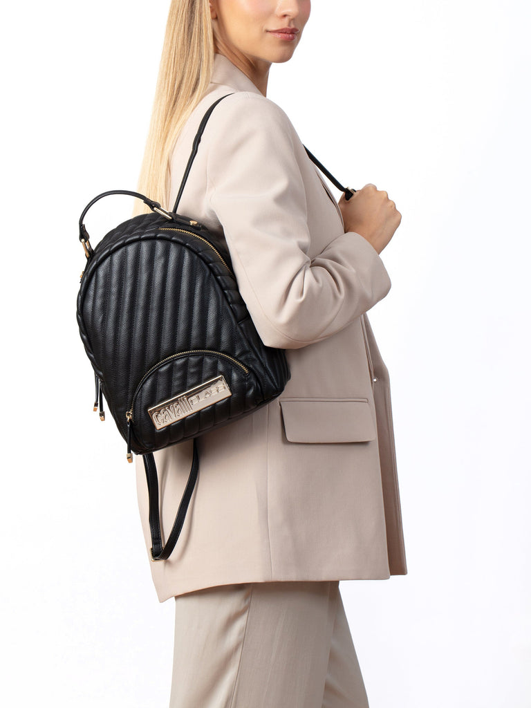 Cavalli Class ISCHIA Black Small Fashion Backpack