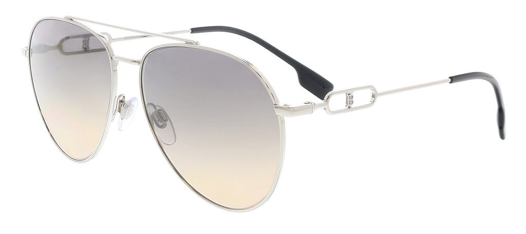 Burberry  Full Rim Silver Aviator Sunglasses