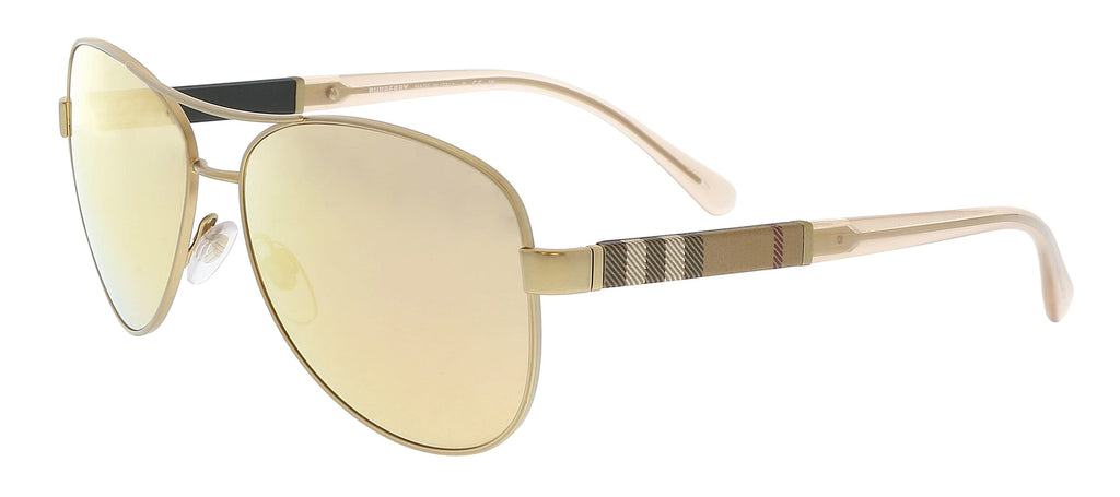 Burberry  Aviator Full Rim Brown Gold Sunglasses