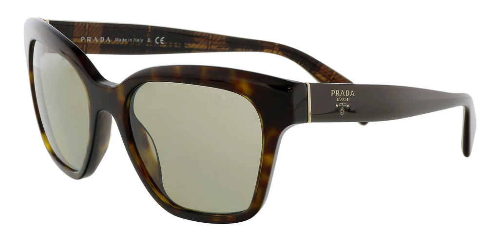 Prada  Rectangular Full rim Havana Sunglasses