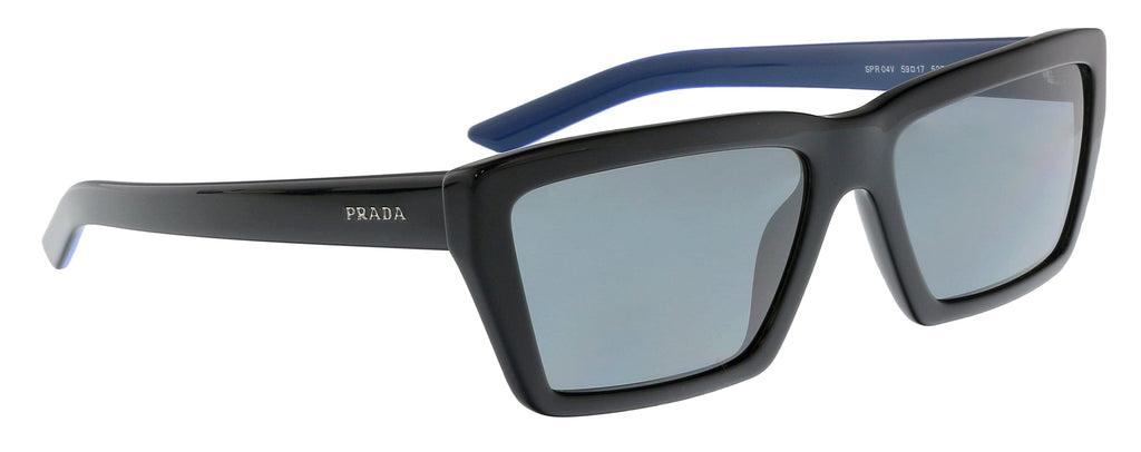 Prada 0PR 04VS 5273C259 Full Rim Black Round Sunglasses