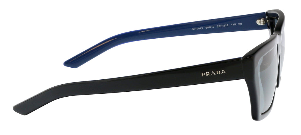 Prada 0PR 04VS 5273C259 Full Rim Black Round Sunglasses