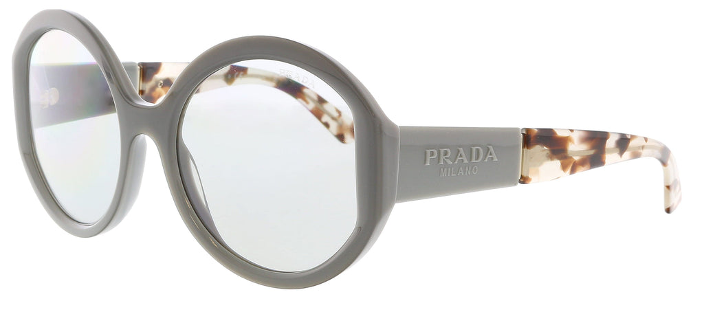 Prada  Full Rim Light Grey Round Sunglasses