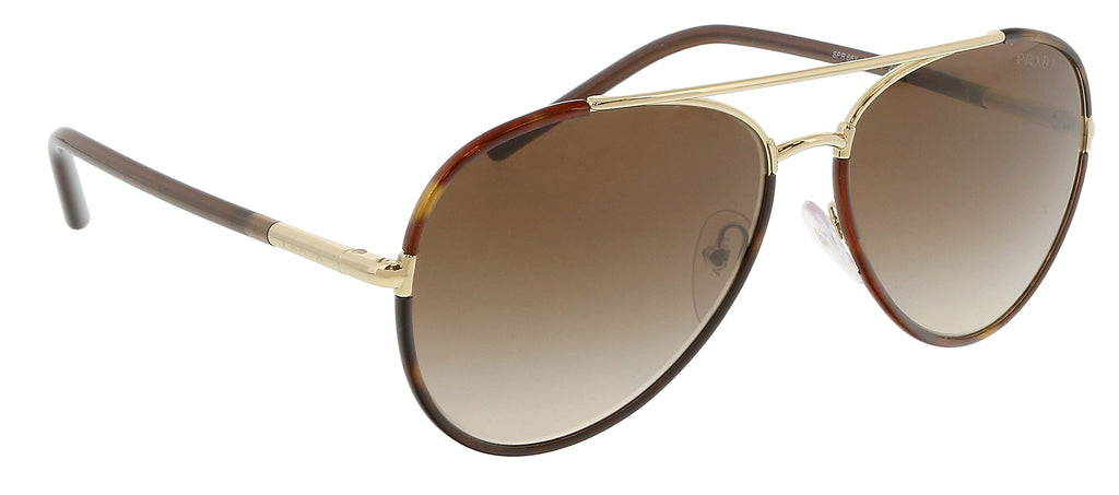 Prada 0PR 66XS 2AU6S157 Aviator Full Rim Havana Sunglasses