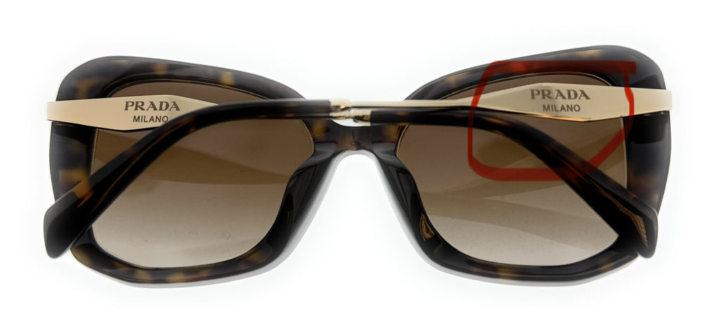 Prada 0PR 03YSF 2AU6S154 Butterfly Tortoise Sunglasses-Asian Fit-Small Defect