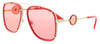 Versace  Full Rim Red Gold Aviator Sunglasses