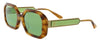 Tory Burch  Full Rim Honey Wood Rectangular Sunglasses