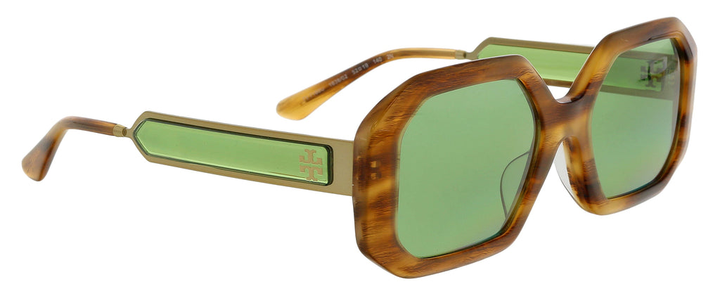 Tory Burch 0TY7160U 183802 Full Rim Honey Wood Rectangular Sunglasses