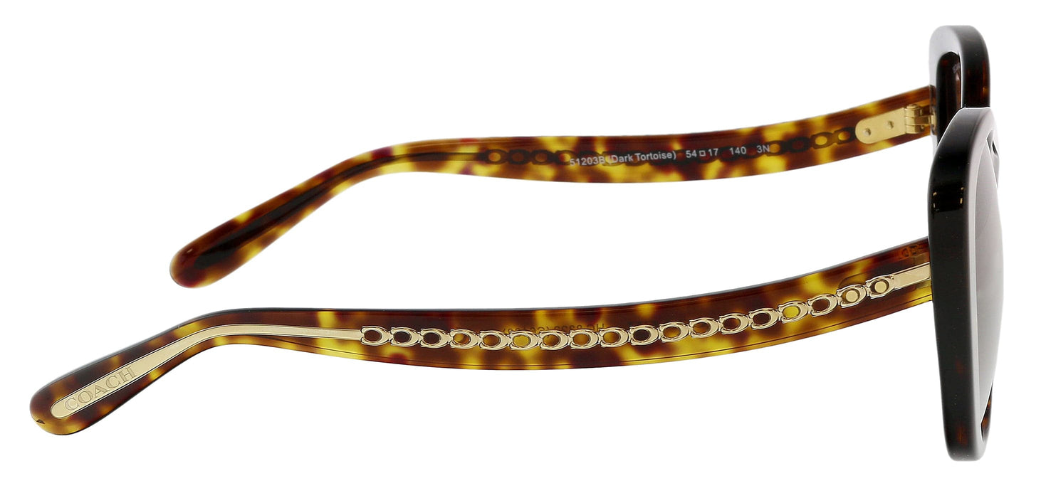 Coach 0HC8322 51203B Full Rim Dark Tortoise Square Sunglasses