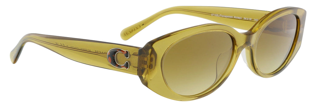 Coach 0HC8353U 57152L Full Rim Transparent Honey Rectangular Sunglasses