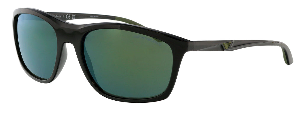 Emporio Armani  Full Rim Black Rectangular Sunglasses