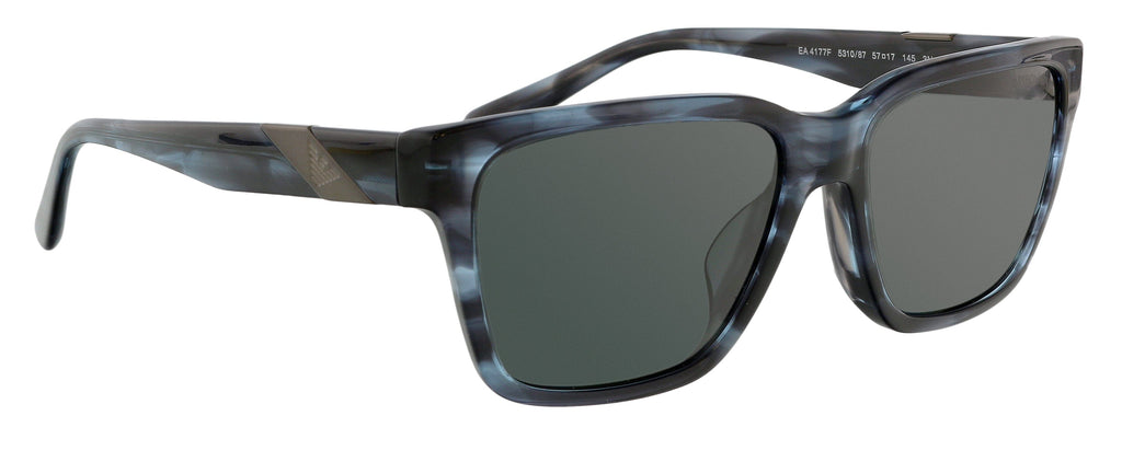 Emporio Armani 0EA4177F 531087 Full Rim Striped Grey Rectangular Sunglasses