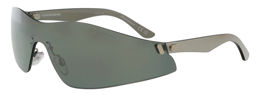 Emporio Armani  Rimless Silver Shield Sunglasses