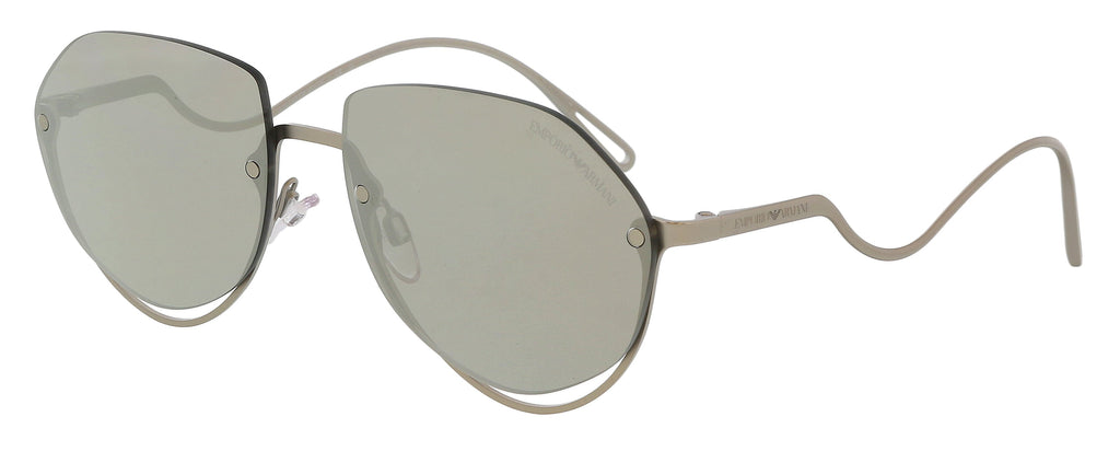 Emporio Armani  Full Rim Matte Grey Square Sunglasses