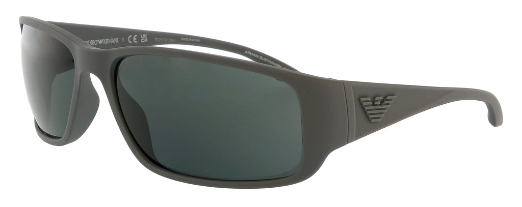 Emporio Armani  Full Rim Grey Rectangular Sunglasses