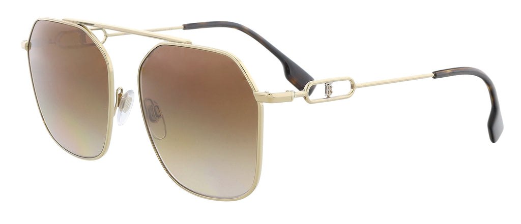 Burberry  Full Rim Gold Aviator Sunglasses