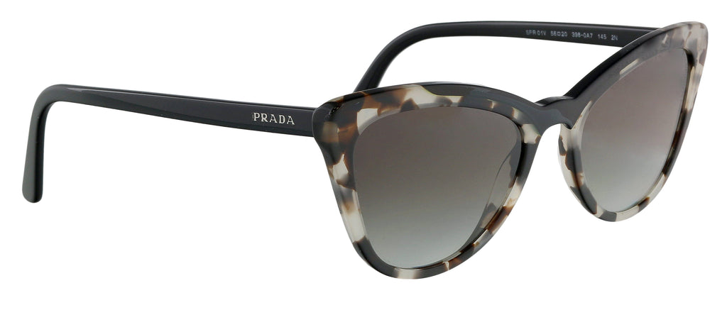 Prada 0PR 01VS 3980A756 Catwalk Full Rim Opal Spotted Brown/Black Cateye Sunglasses