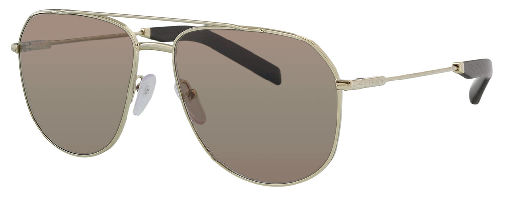 Prada  Full Rim Pale Gold Aviator Sunglasses