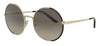 Prada  Full Rim Pale Gold Round Sunglasses