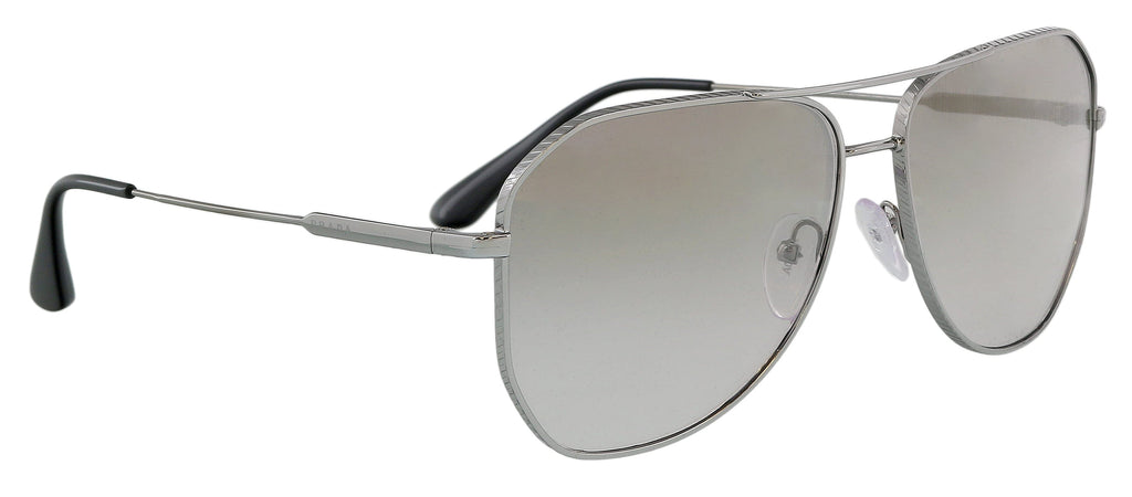 Prada 0PR 63XS 5AV09G61 Full Rim Silver Aviator Sunglasses