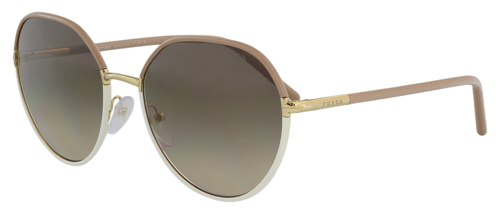 Prada  Full Rim Beige Ivory Round Sunglasses