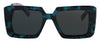 Prada 0PR 23YS 06Z5S051 Square Teal Tortoise Blue Sunglasses