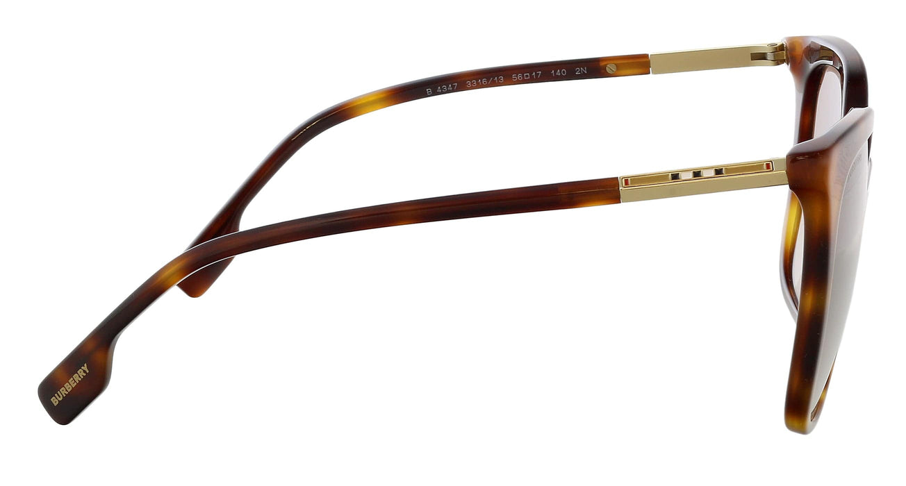 Burberry 0BE4347 33161356 Full Rim Havana Square Sunglasses