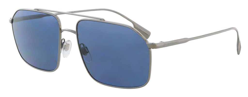 Burberry  Full Rim Gunmetal Aviator Sunglasses