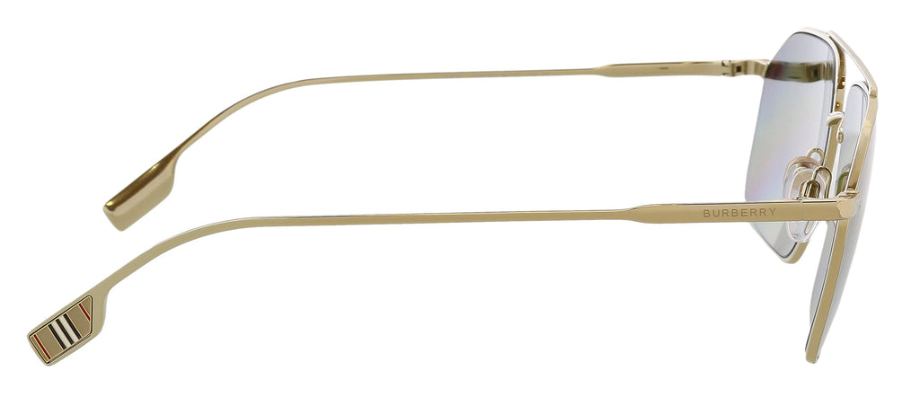 Burberry 0BE3130 10099A59 Webb Full Rim Light Gold Aviator Sunglasses