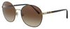 Burberry  Full Rim Light Gold Round Sunglasses