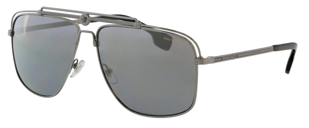 Versace  Full Rim Gunmetal Aviator Sunglasses