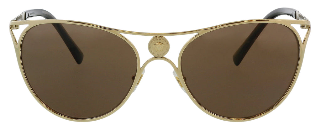 Versace 0VE2237 12527357 Full Rim Pale Gold Cateye Sunglasses