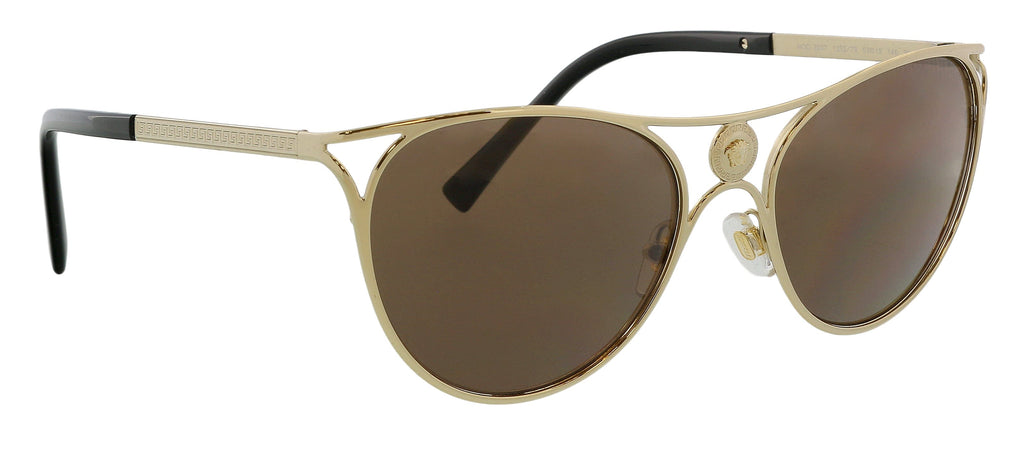 Versace 0VE2237 12527357 Full Rim Pale Gold Cateye Sunglasses