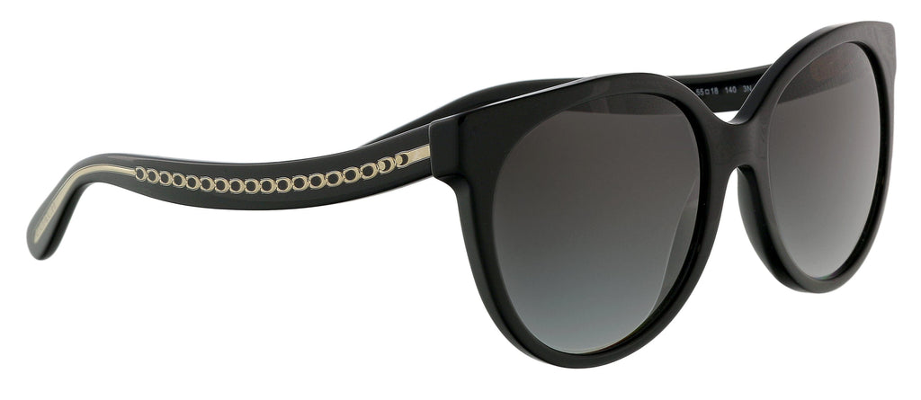 Coach Woman Sunglasses Black Frame, Light Grey Black Gradient Lenses, 55MM