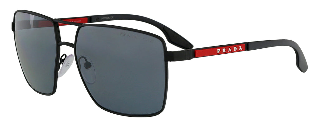 Prada Linea Rossa  Full Rim Black Aviator Sunglasses