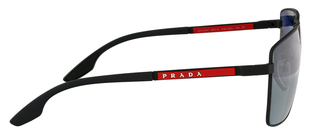 Prada Linea Rossa 0PS 50WS DG002G59 Full Rim Black Aviator Sunglasses