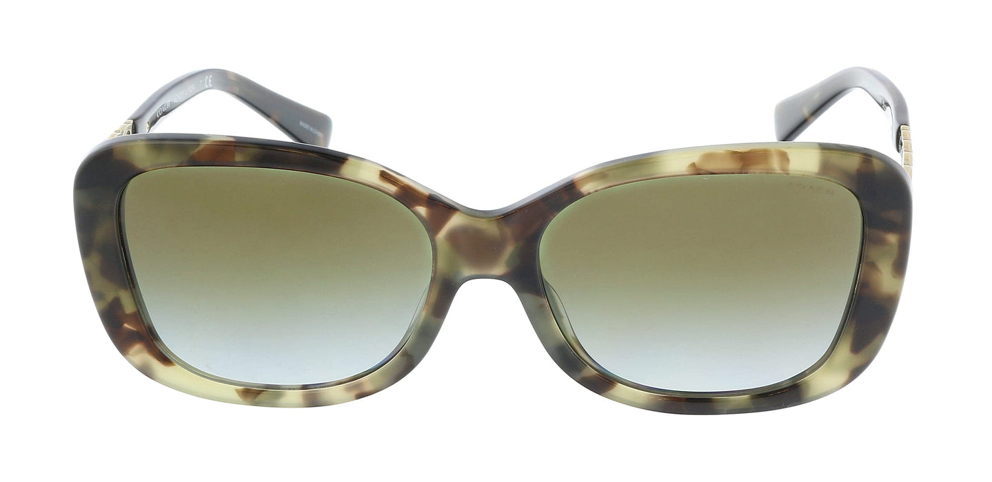 Coach 0HC8286 55927Z Green Havana Square  Full Rim Sunglasses