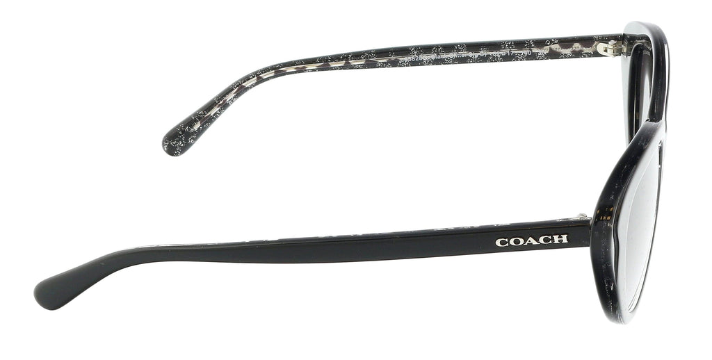 Coach 0HC8288 55828G Black Glitter Signature Cat Eye Full Rim Sunglasses