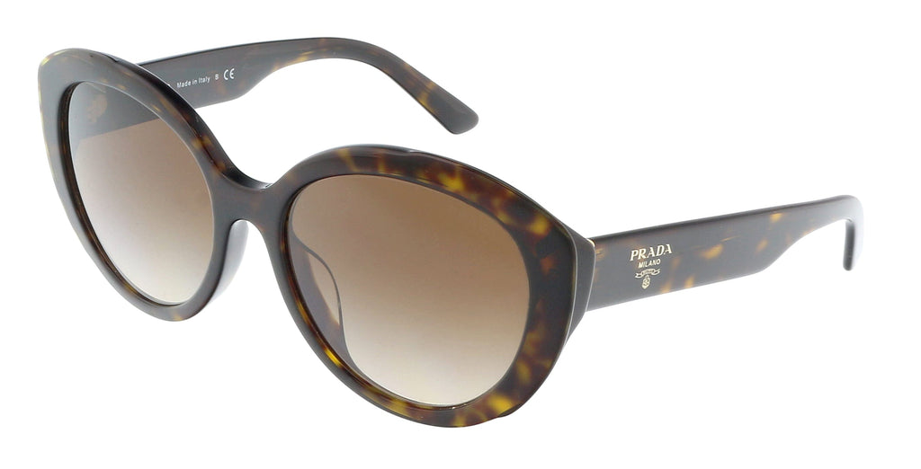 Prada  2AU6S1 Dark Havana Oval Full Rim Sunglasses