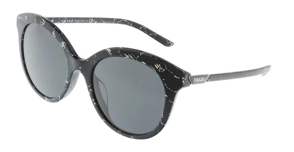 Prada  03Y5S0 Black Marble Round Full Rim Sunglasses