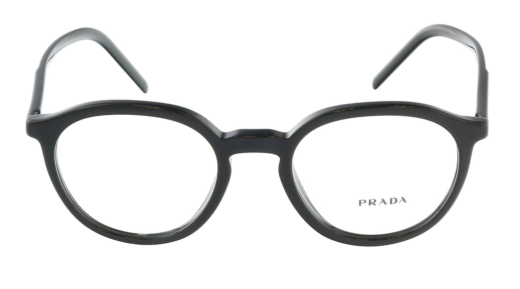 Prada 0PR 12YV 1AB1O1 Black Round Full Rim Optical Frames