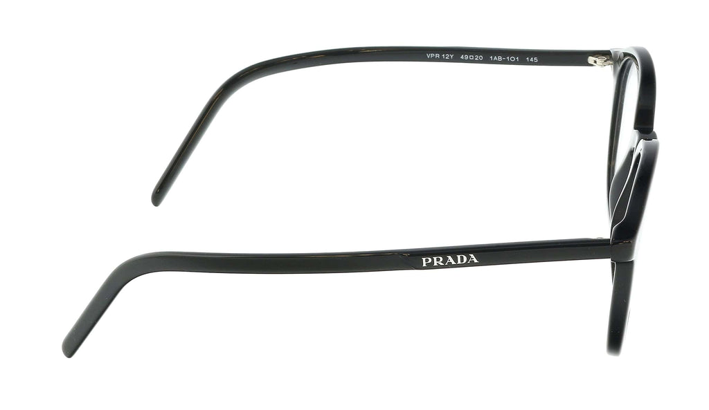 Prada 0PR 12YV 1AB1O1 Black Round Full Rim Optical Frames