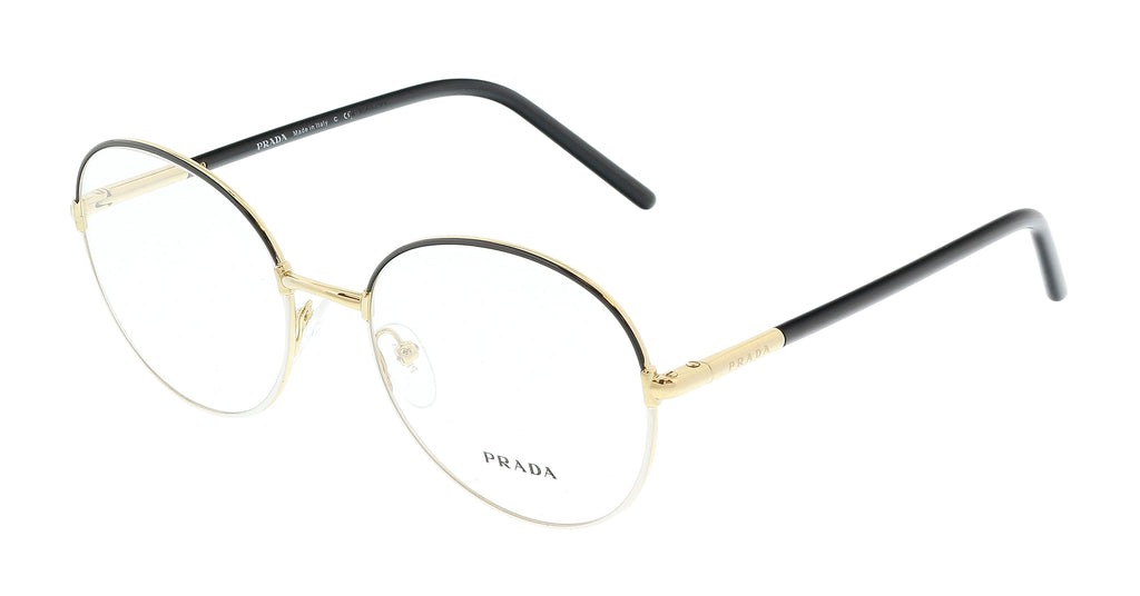 Prada  07I1O1 Black White Round Full Rim  Optical Frames