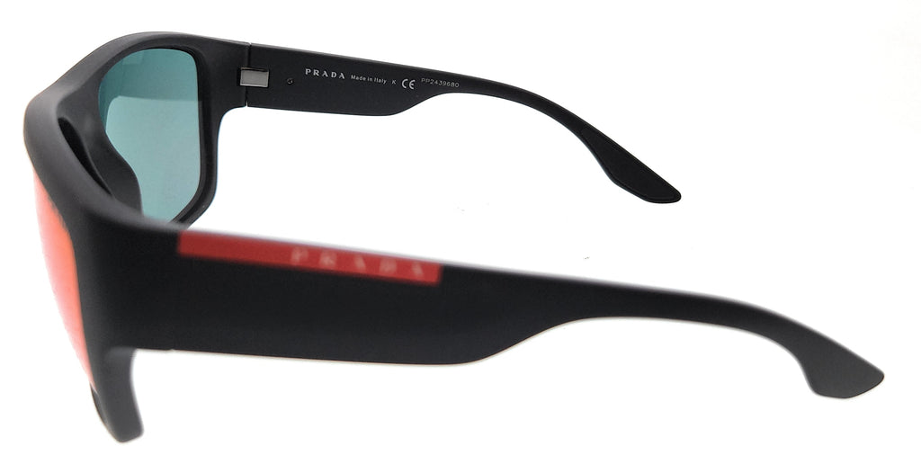 Prada Linea Rossa 0PS 08VS DG008F Rubber Black Rectangular Full Rim Sunglasses